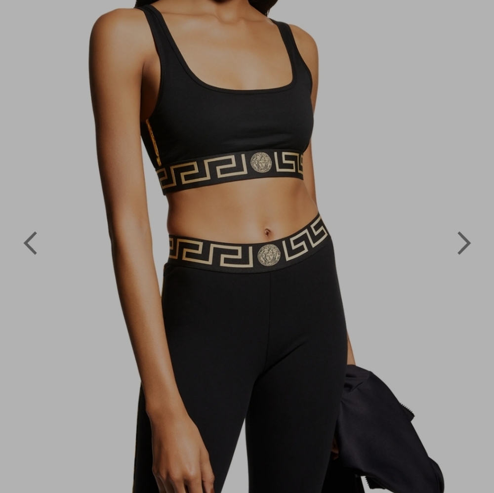 Versace greca border bra (size 5) and leggings (size 4)